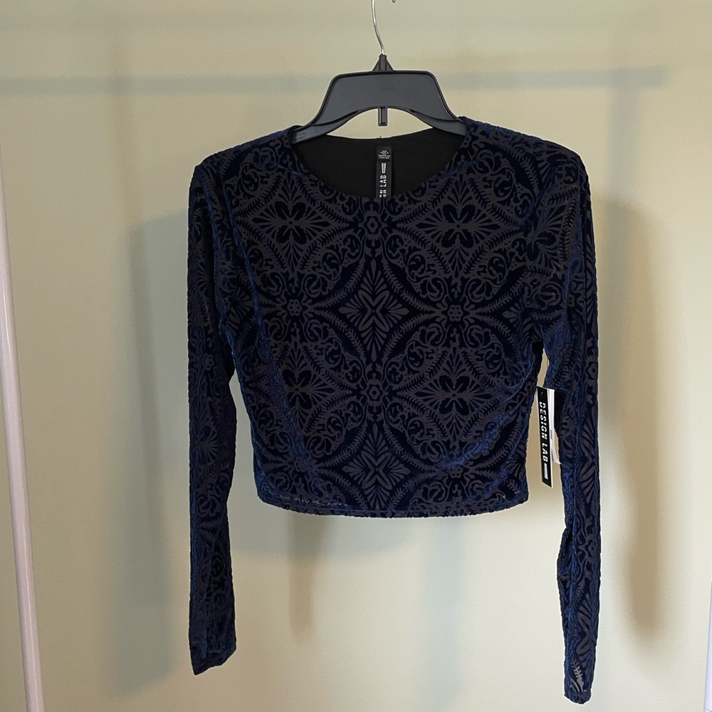 Design Lab Velvet Cropped Long Sleeve